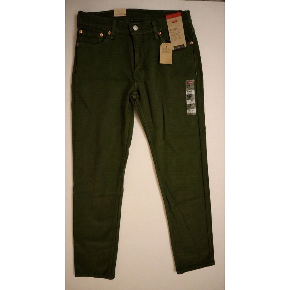 Levi's 511 Men's Sz 30x32 Green Stretch Slim Fit Straight Jeans $70